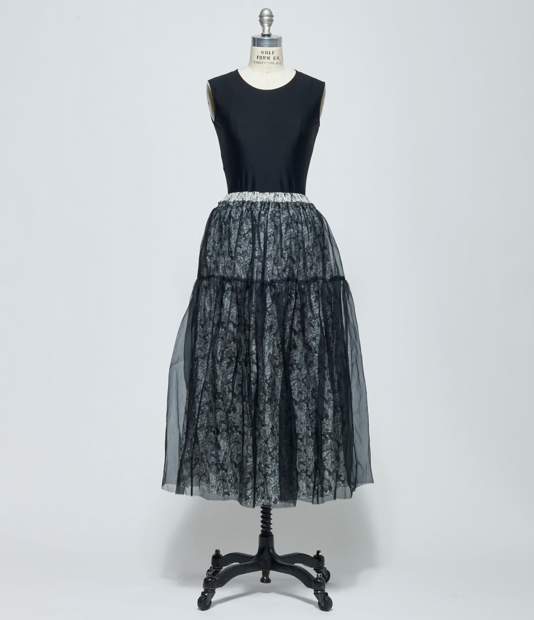 SS26 A Tentative Atelier Womens Layered Tiered Floral Skirt