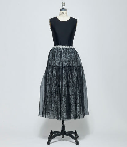 SS26 A Tentative Atelier Womens Layered Tiered Floral Skirt
