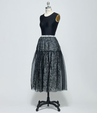 SS26 A Tentative Atelier Womens Layered Tiered Floral Skirt
