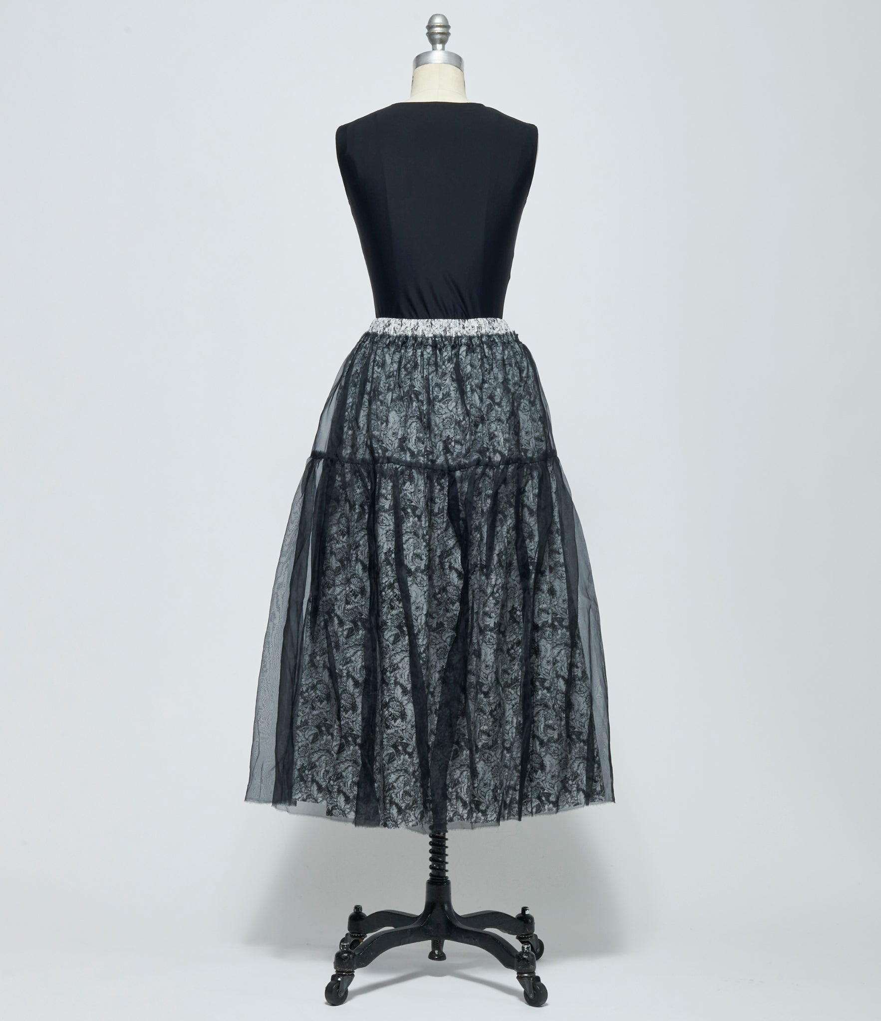 SS26 A Tentative Atelier Womens Layered Tiered Floral Skirt