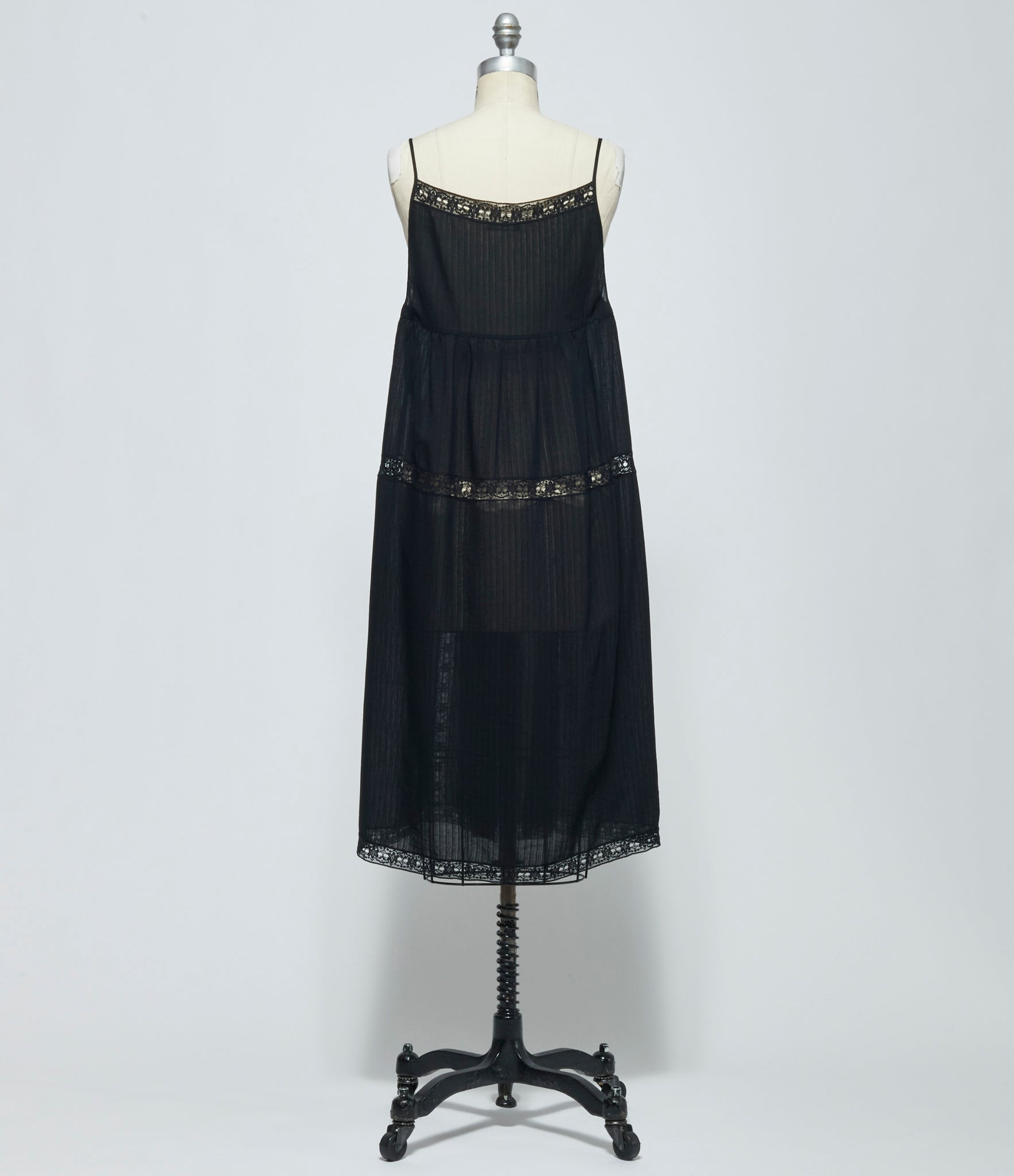 SS26 Ann Demeulemeester Womens Elen Neglige Midi Dress with Lace Detail