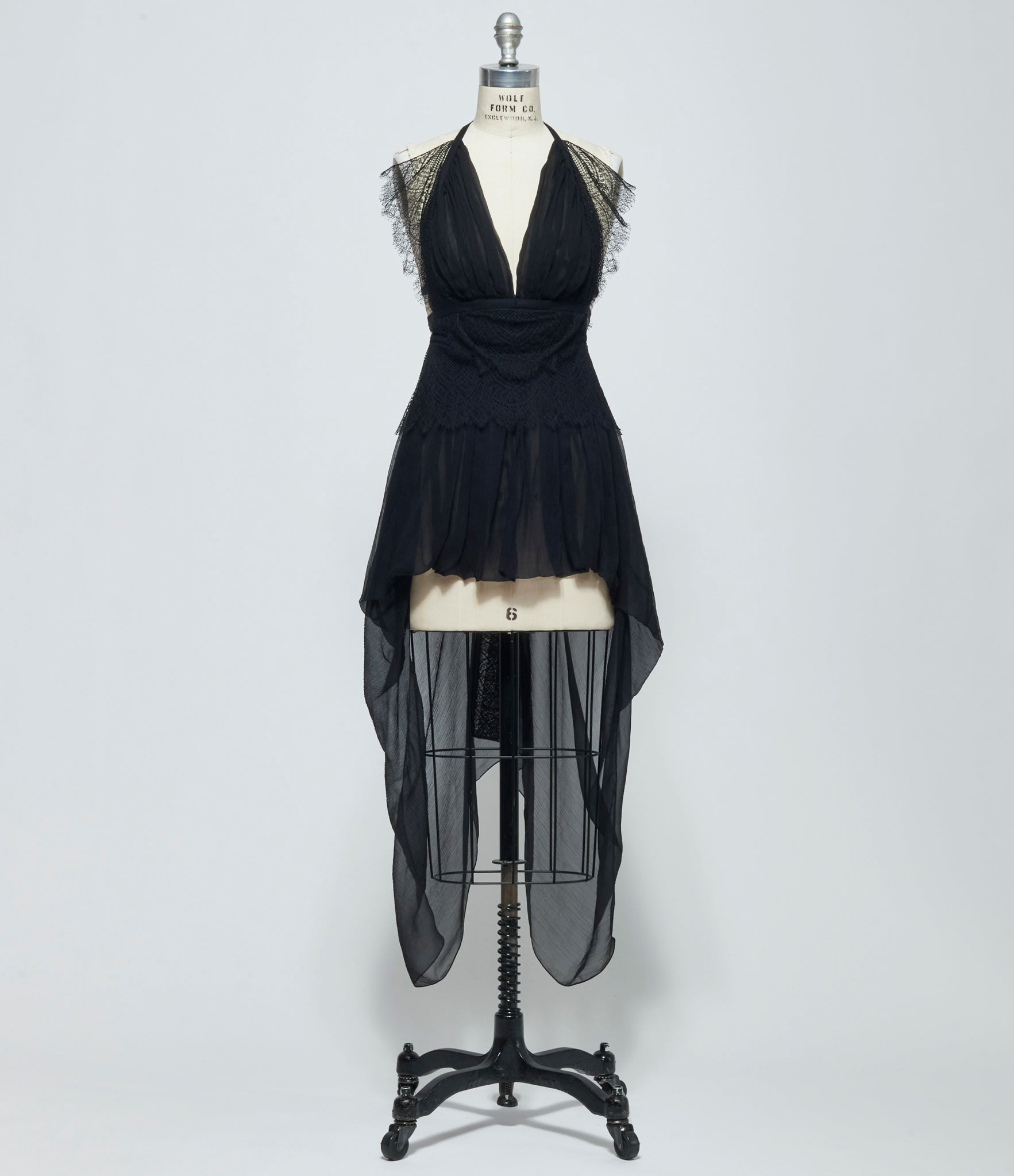 SS26 Ann Demeulemeester Womens Dory Asymmetric Panel Top with Lace