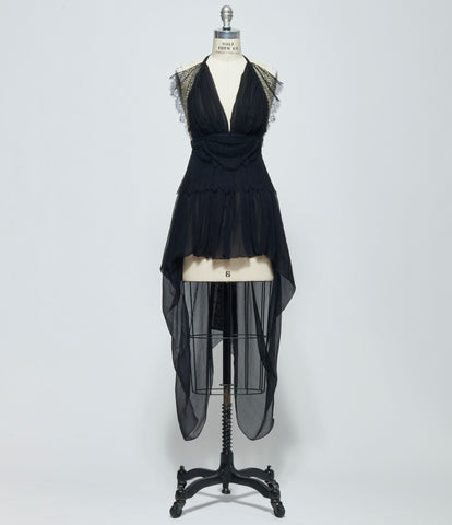 SS26 Ann Demeulemeester Womens Dory Asymmetric Panel Top with Lace