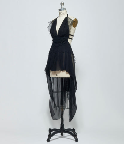 SS26 Ann Demeulemeester Womens Dory Asymmetric Panel Top with Lace