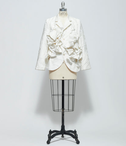 SS26 Comme Des Garcons Womens Ruffled Jacquard Jacket