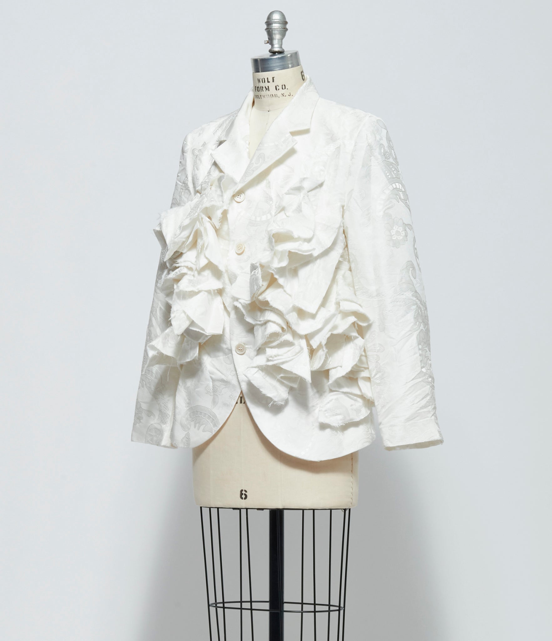 SS26 Comme Des Garcons Womens Ruffled Jacquard Jacket