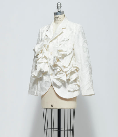 SS26 Comme Des Garcons Womens Ruffled Jacquard Jacket