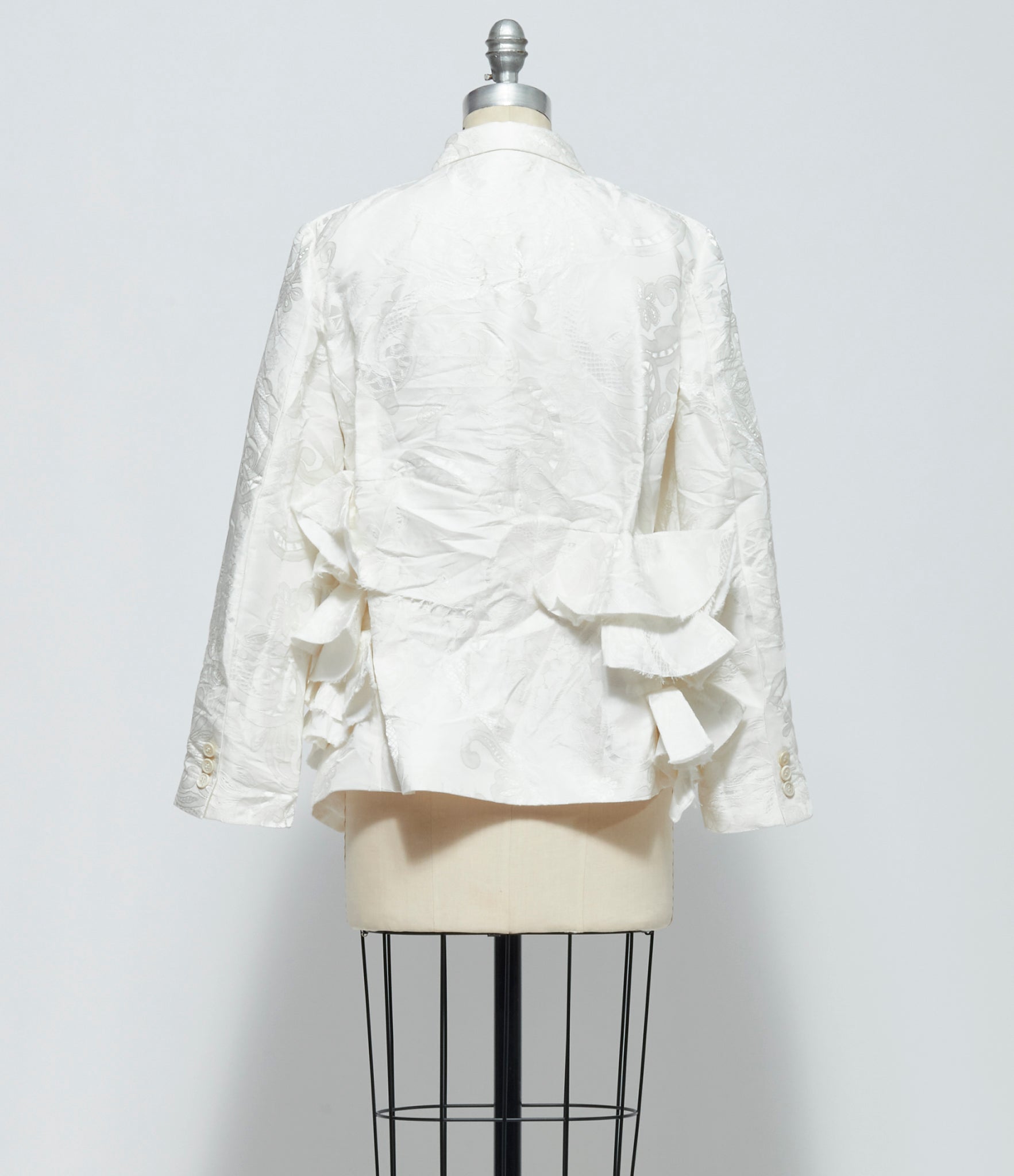SS26 Comme Des Garcons Womens Ruffled Jacquard Jacket