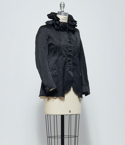 SS26 Elena Dawson Womens Black Heavy Satin 9X Monet Jacket