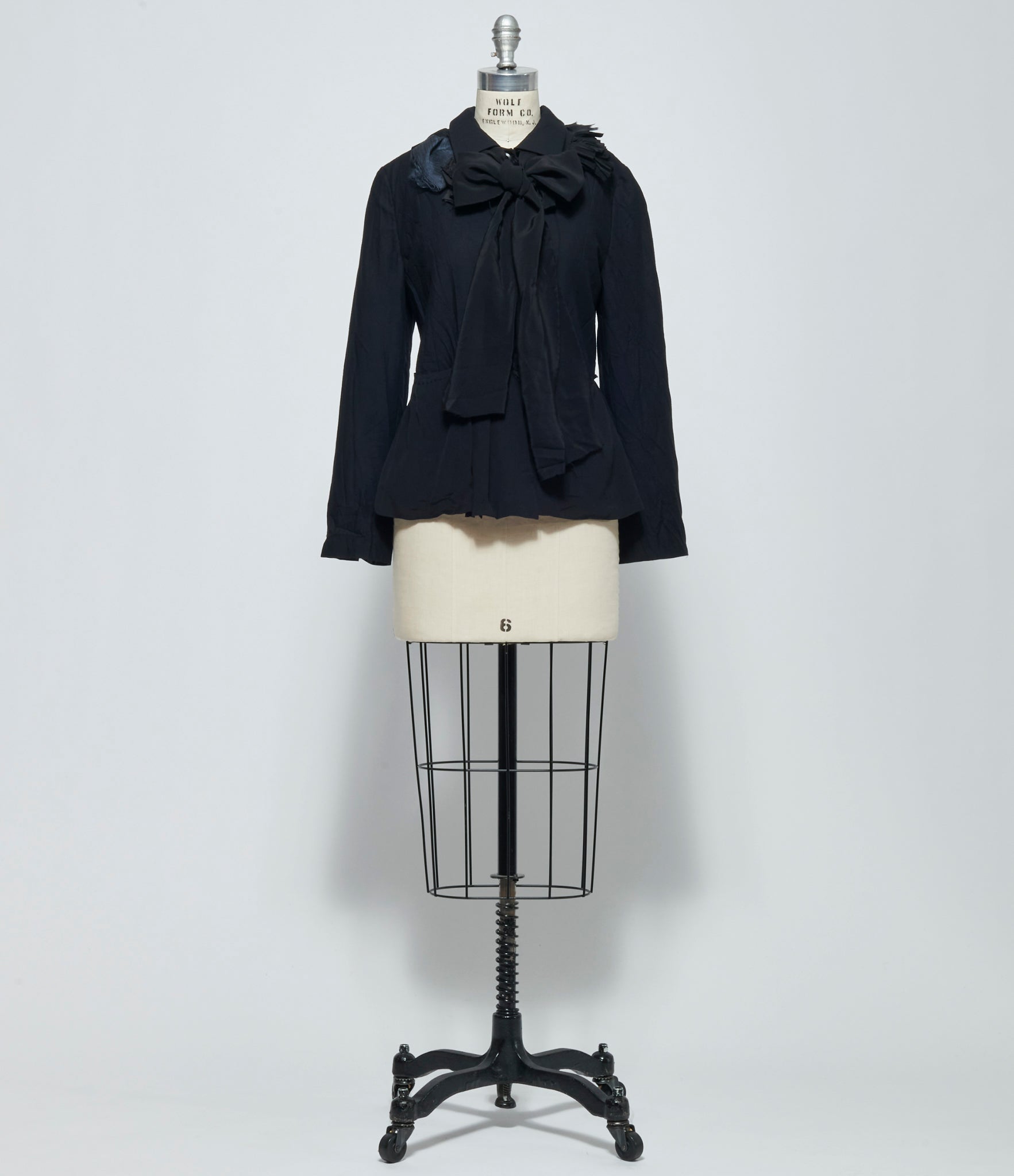 Archivio J.M. Ribot Womens Silk Peplum Jacket With Detachable Flower Bow Collar