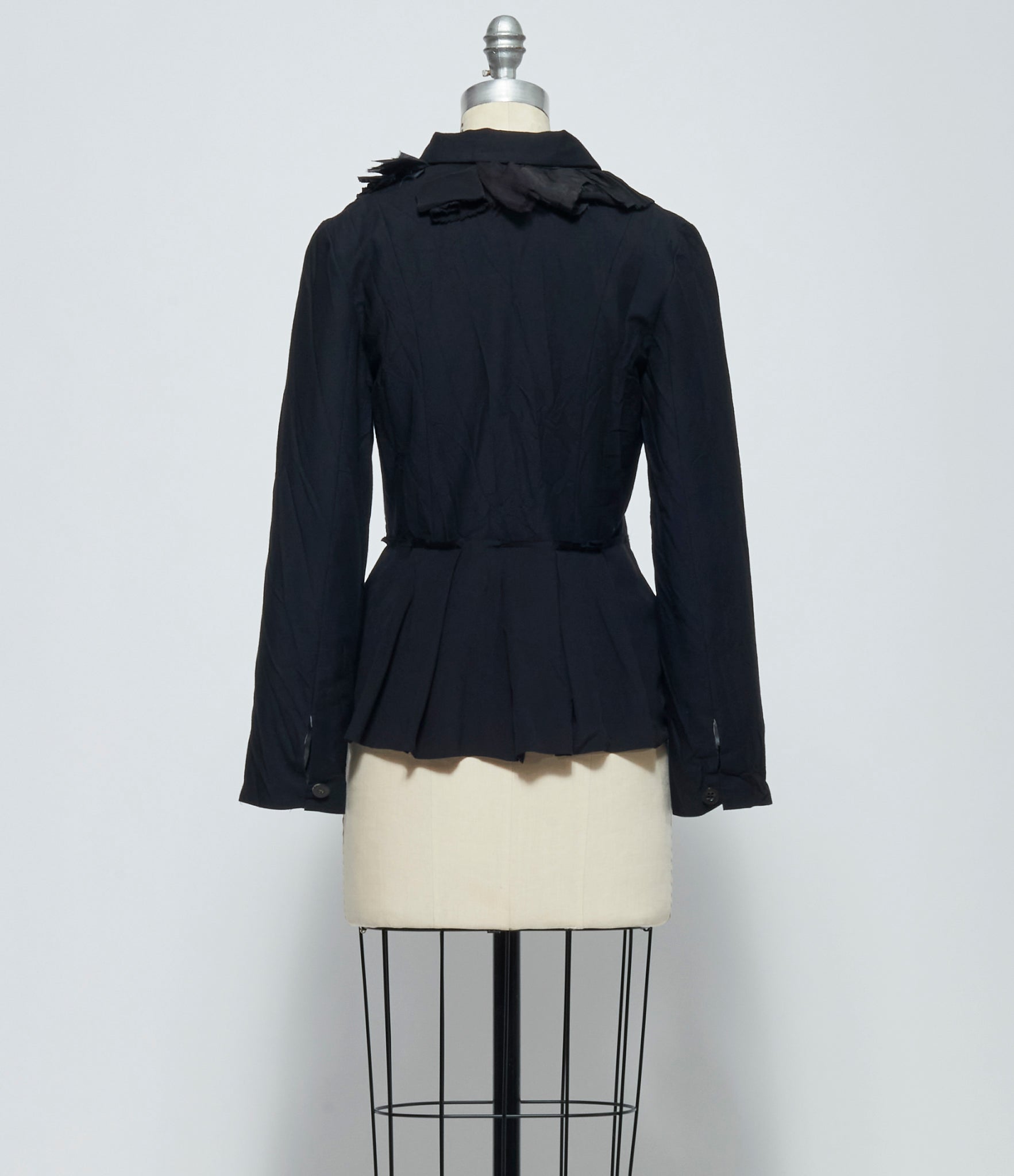 Archivio J.M. Ribot Womens Silk Peplum Jacket With Detachable Flower Bow Collar
