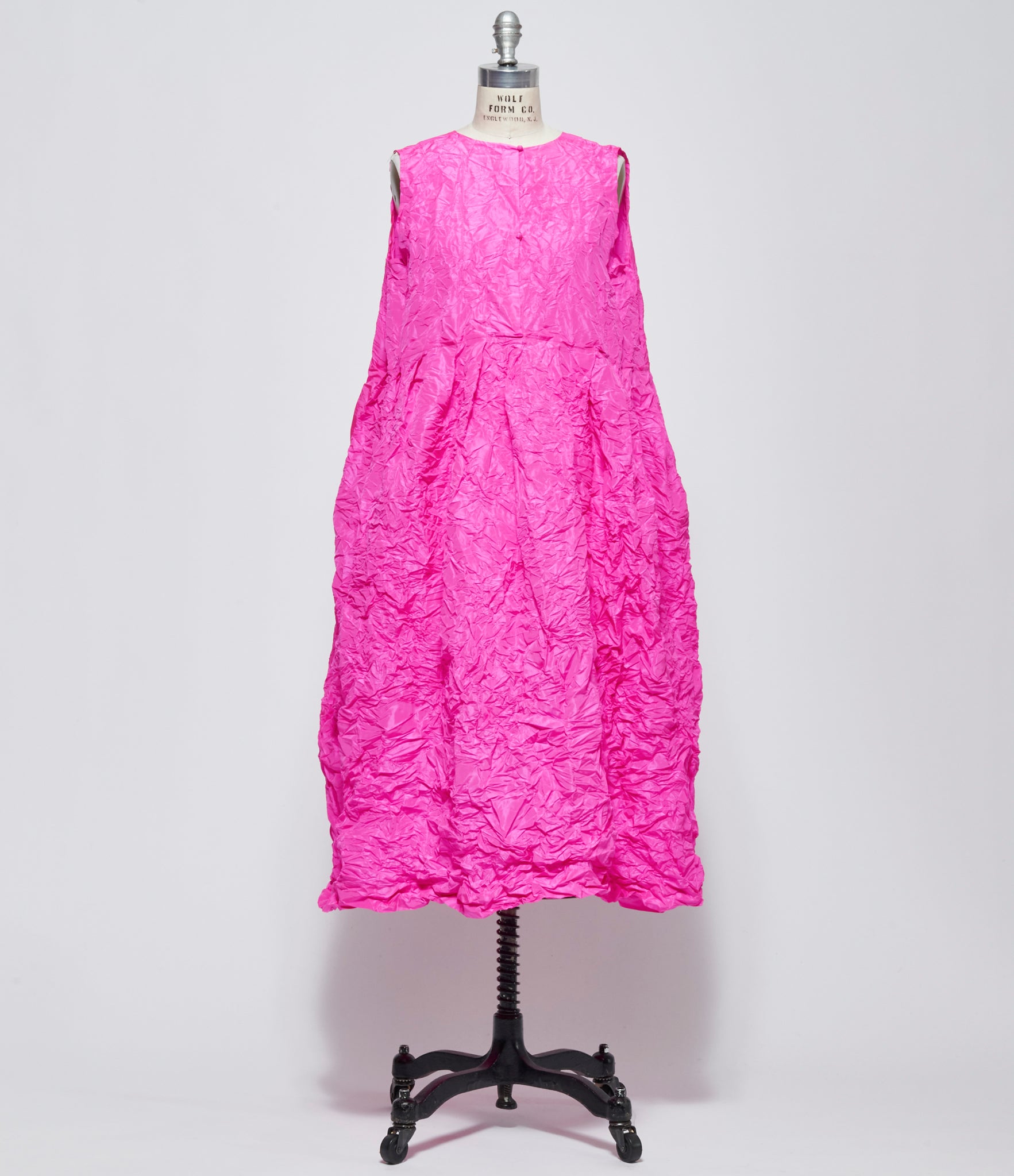 SS26 Daniela Gregis Womens Scamiciato Sleeveless Dress Operaio Ma Lavato Fucsia