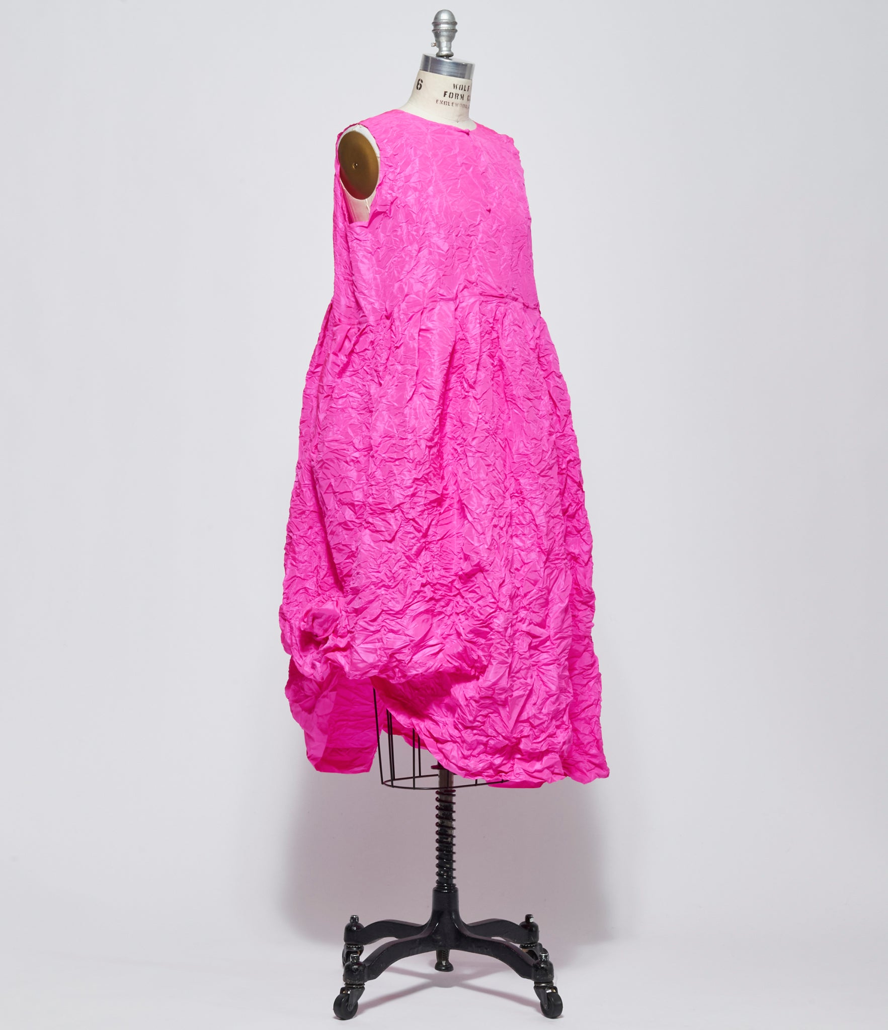 SS26 Daniela Gregis Womens Scamiciato Sleeveless Dress Operaio Ma Lavato Fucsia
