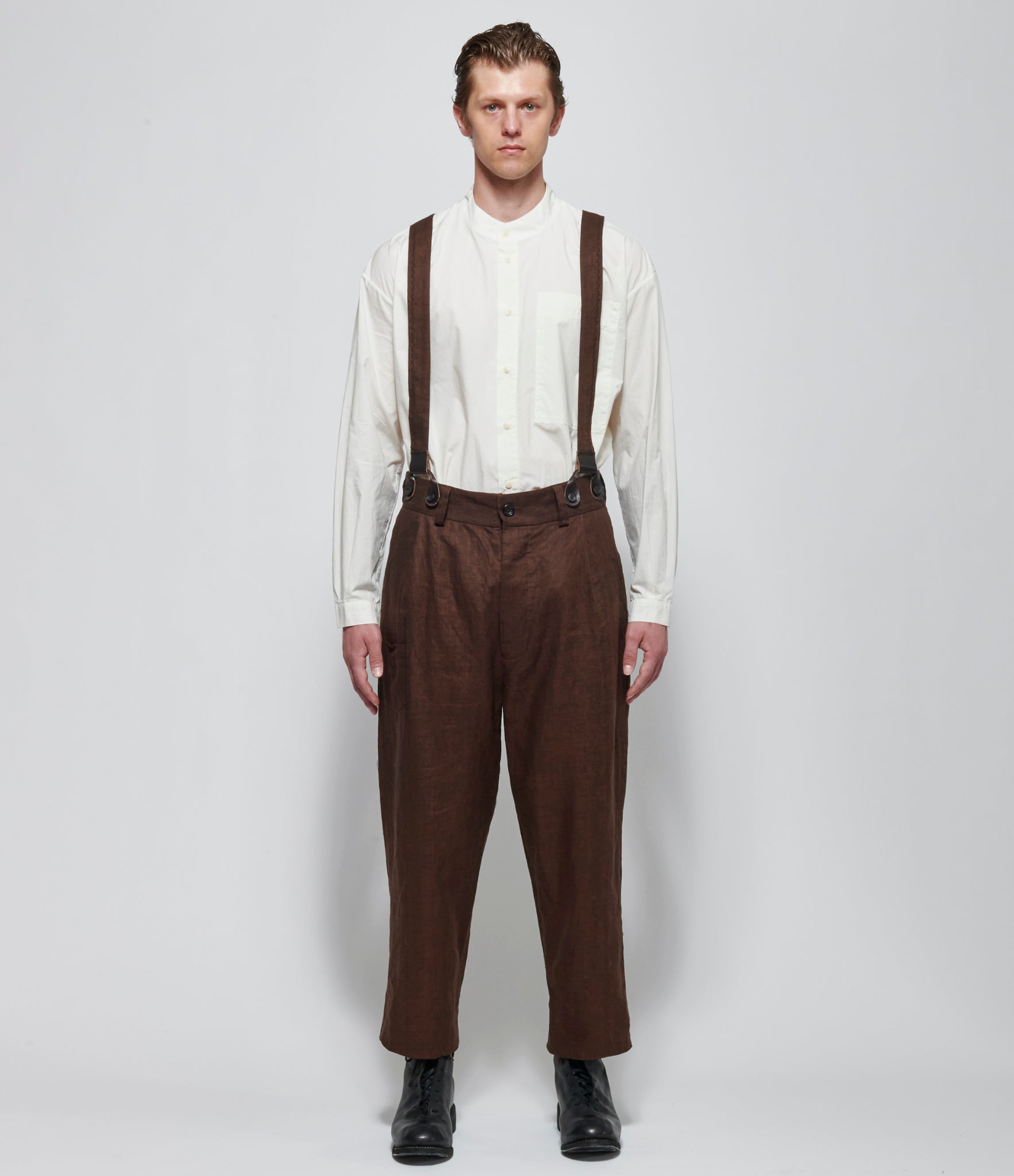 SS26 A Tentative Atelier Mens Mud Dyed Painter's George Pants