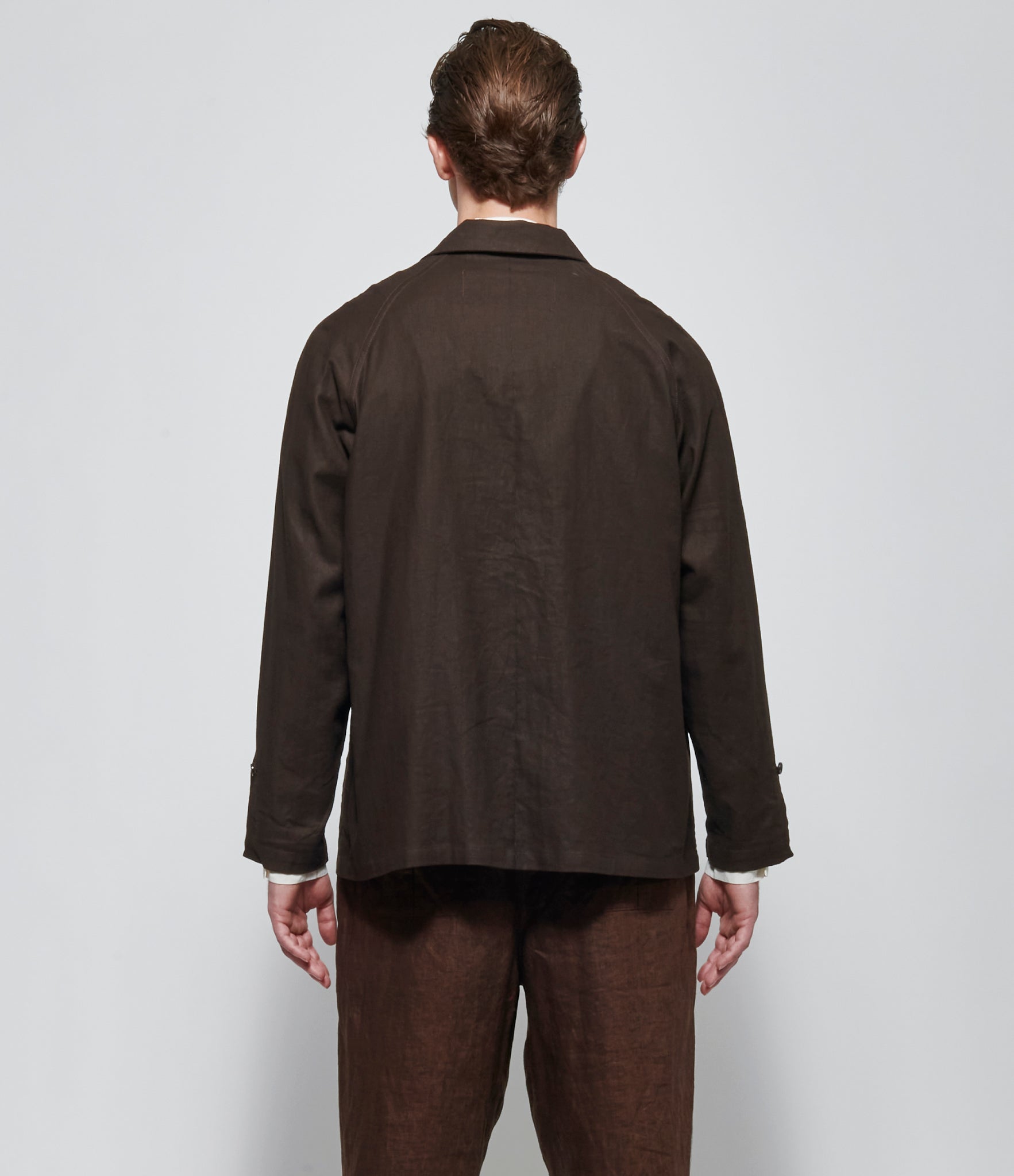 SS26 A Tentative Atelier Mens Mud Dyed Raglan Chore Jacket