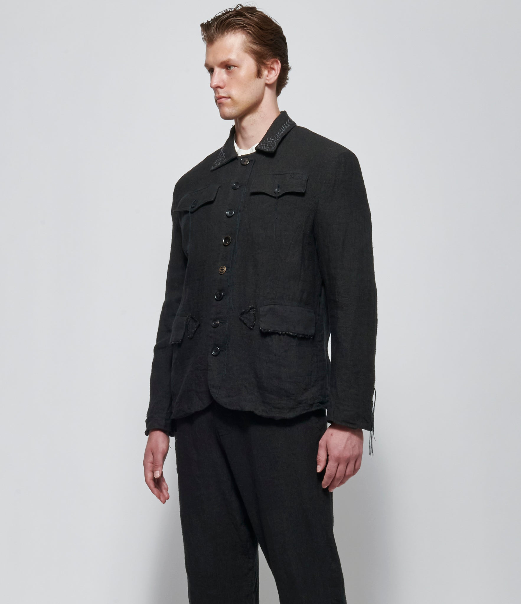 SS26 A Tentative Atelier Mens Jolyon Jacquard Handstitched Jacket