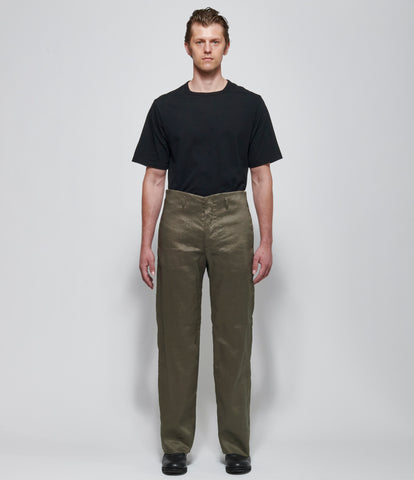 SS26 K ' A N G Mens Straight Fit Olive Grey Trousers