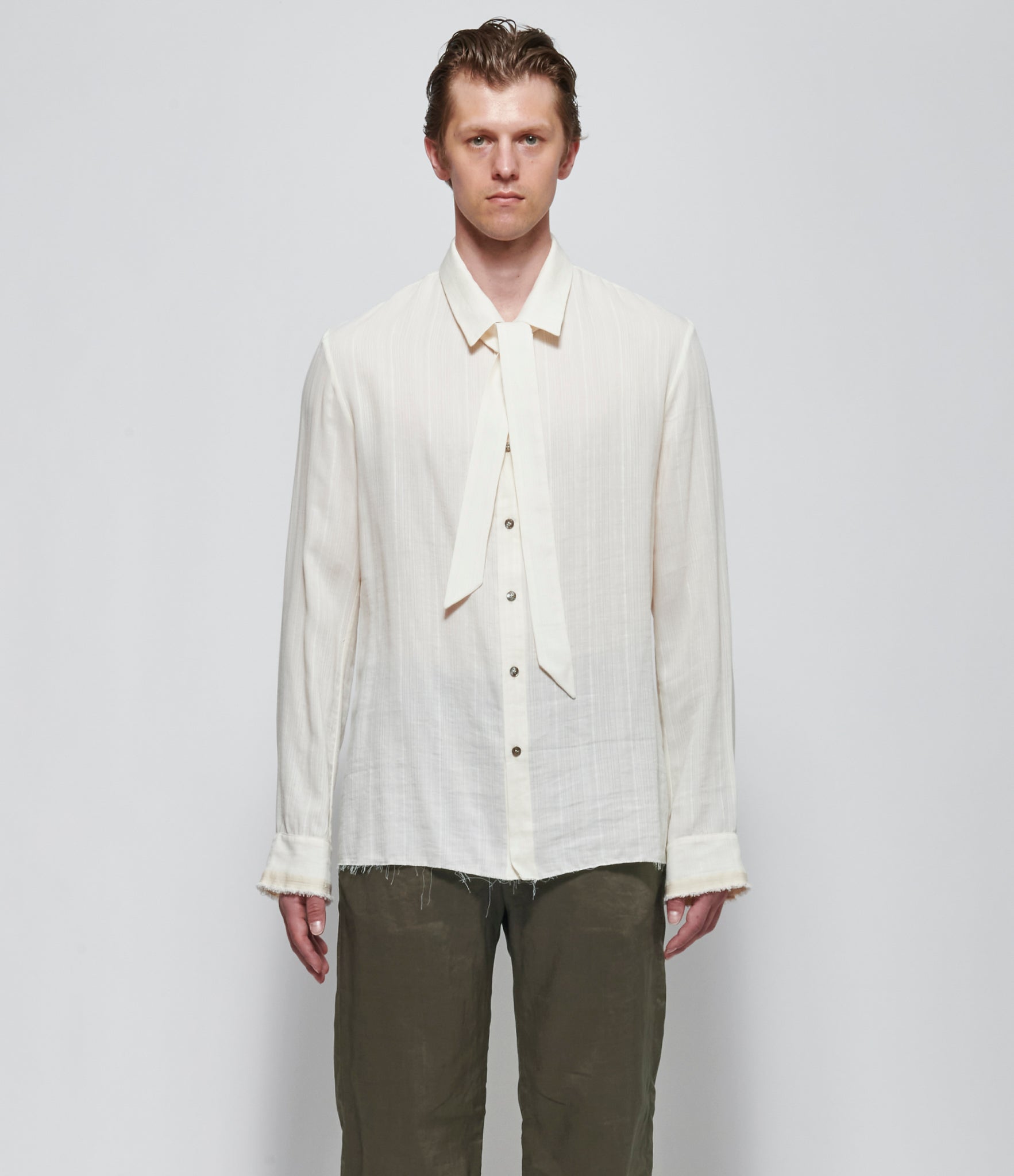 SS26 K ' A N G Mens Mid-Fit Shirt with Scarf