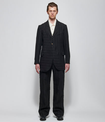 SS26 K ' A N G Mens Reversible Relaxed-Fit Hand Overlock Stitched Half Long Jacket
