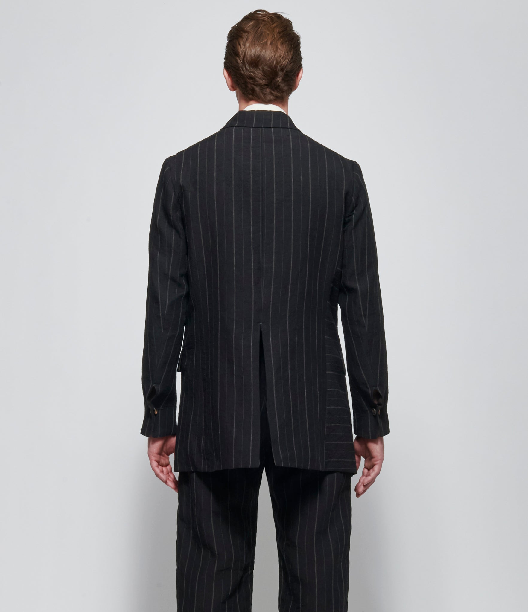 SS26 K ' A N G Mens Reversible Relaxed-Fit Hand Overlock Stitched Half Long Jacket