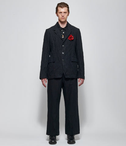 Archivio J.M. Ribot Mens Crinkled Red Flower Blazer