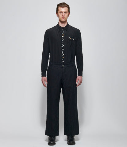 Archivio J.M. Ribot Crinkled Straight Leg Black Pants