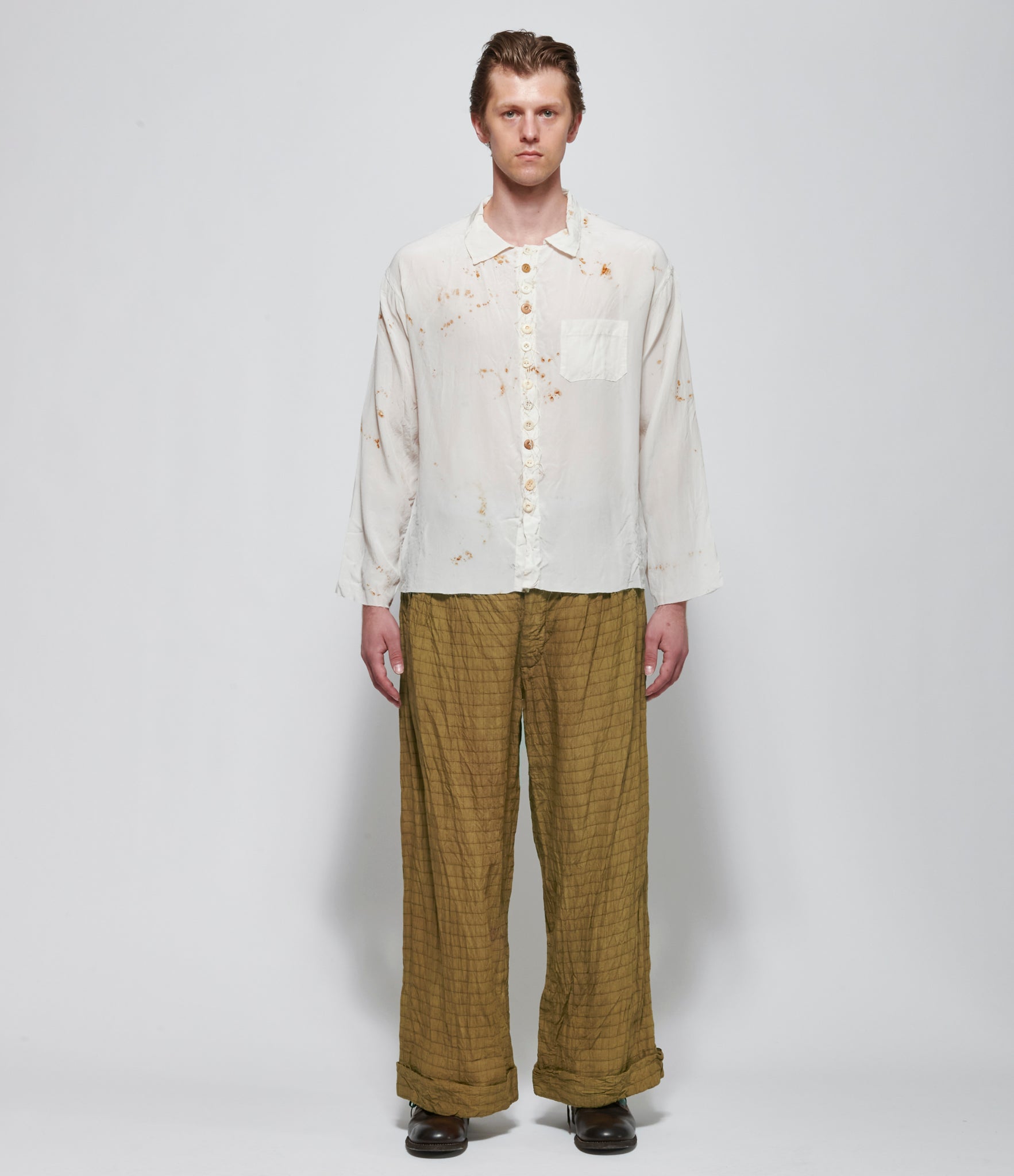 SS26 Archivio J.M. Ribot Mens White Dyed Shirt