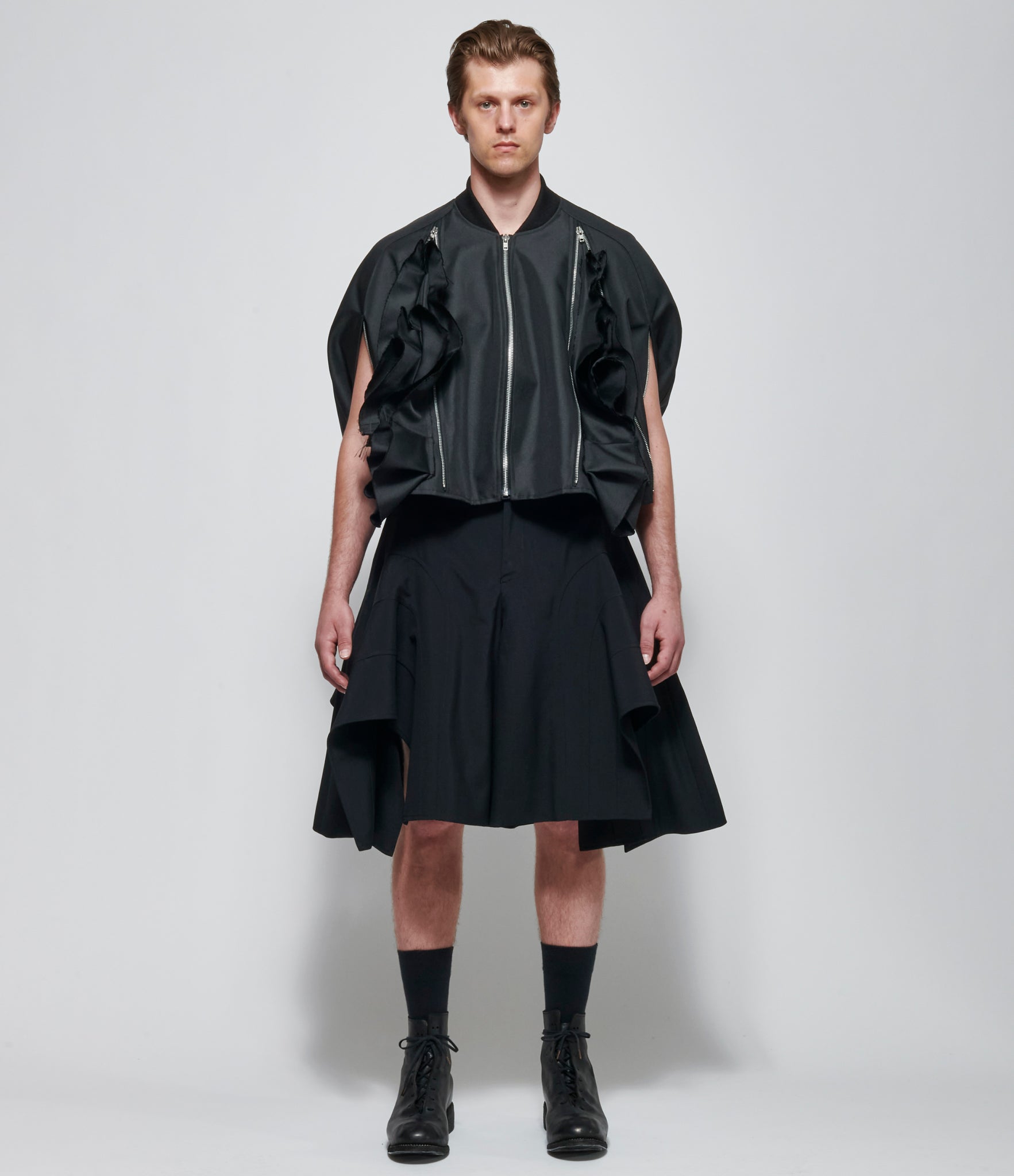 SS26 Comme Des Garcons Homme Plus Ruffle Zip Jacket