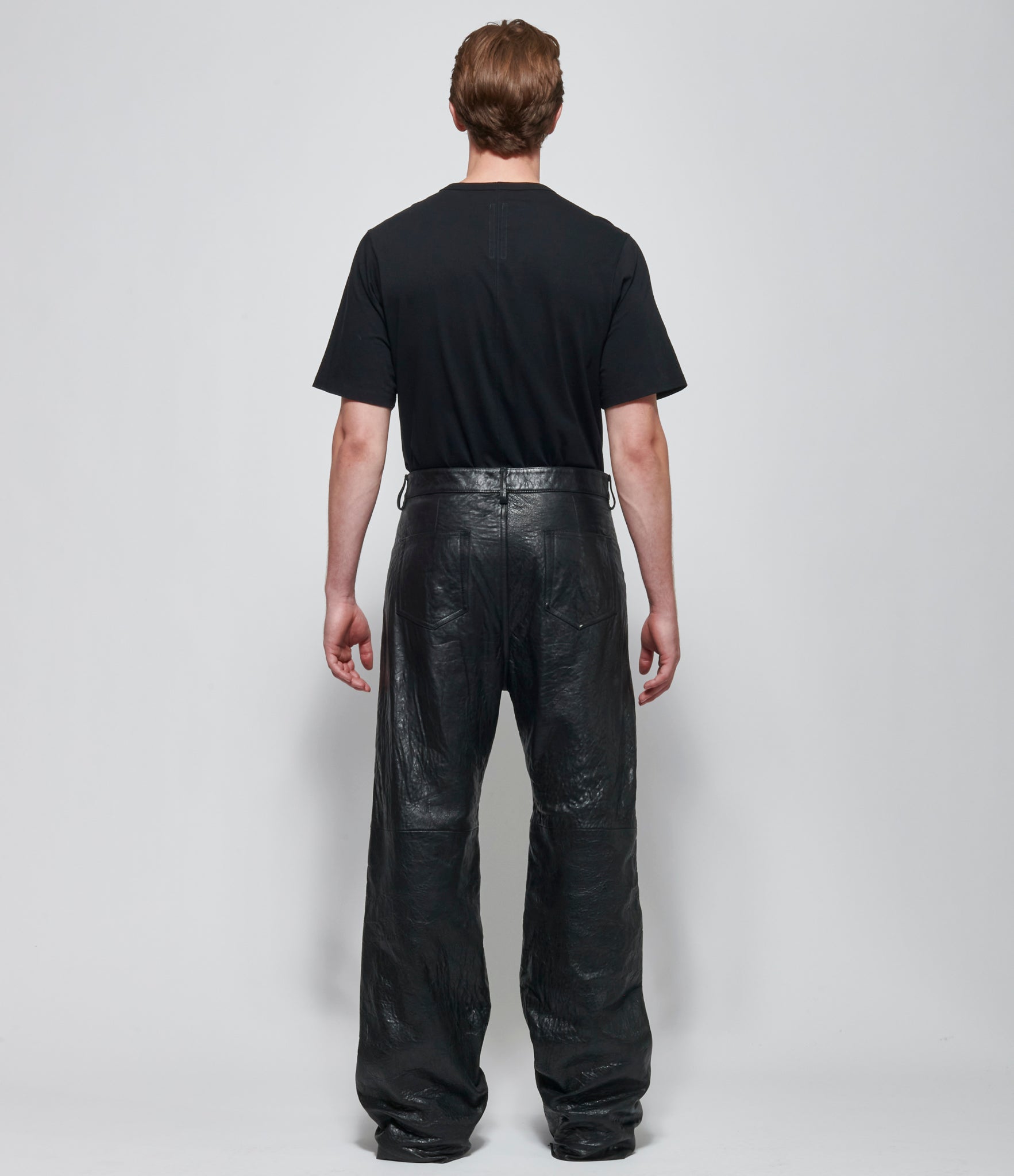 SS26 PRE Rick Owens Mens Pantaloni in Pelle Geth Jeans
