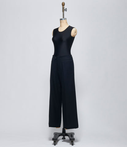 FW26 Yohji Yamamoto Womens S Vent Wide Pants Black