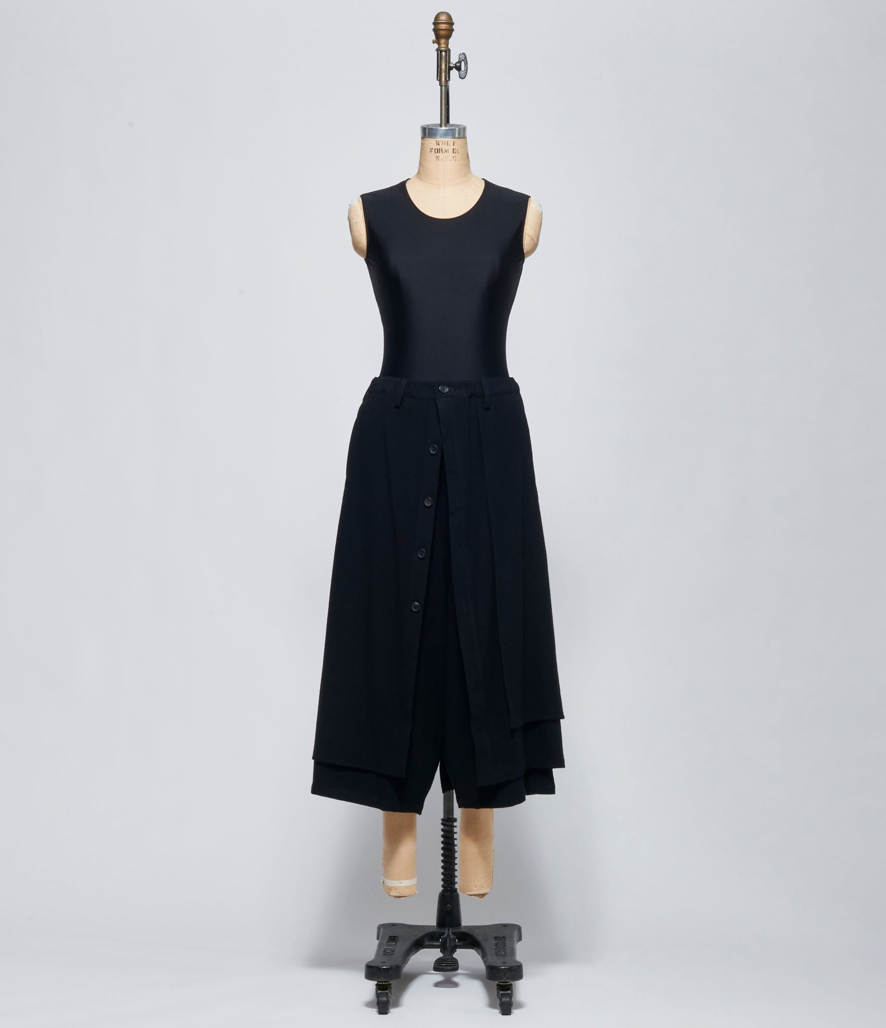 FW26 Yohji Yamamoto Womens F Button Wrap Pants Black