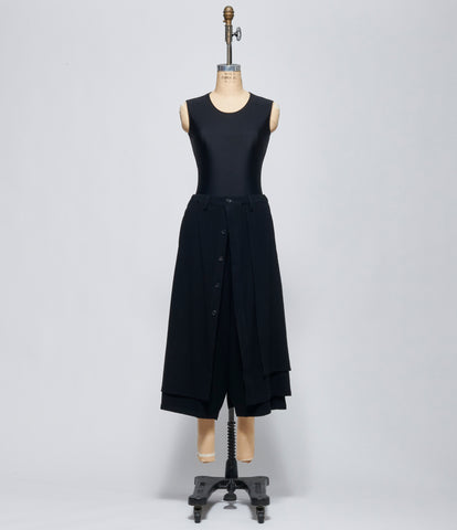 FW26 Yohji Yamamoto Womens F Button Wrap Pants Black
