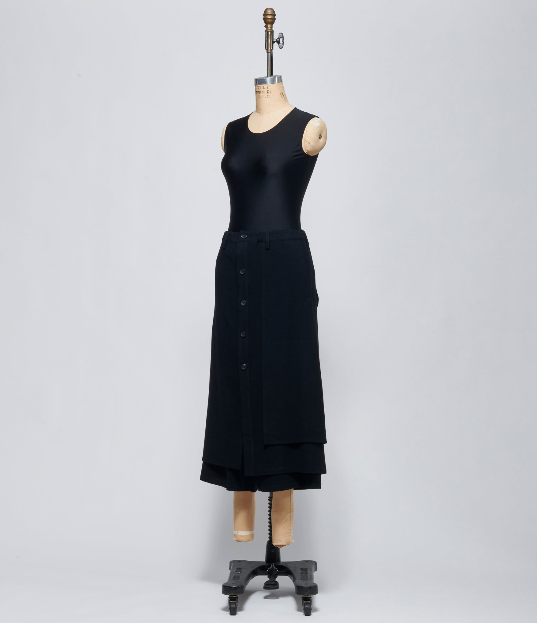 FW26 Yohji Yamamoto Womens F Button Wrap Pants Black