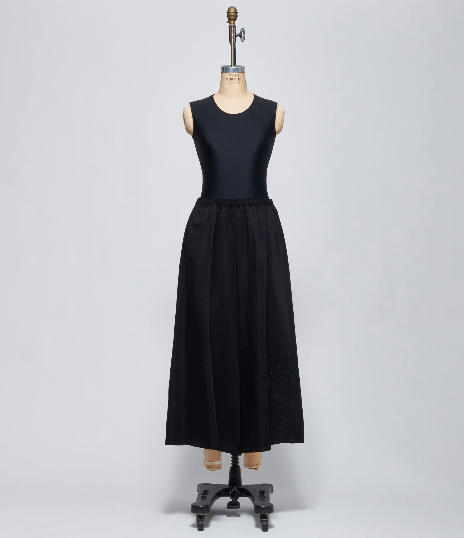 FW26 Yohji Yamamoto Womens Gathered Skirt Pants Black