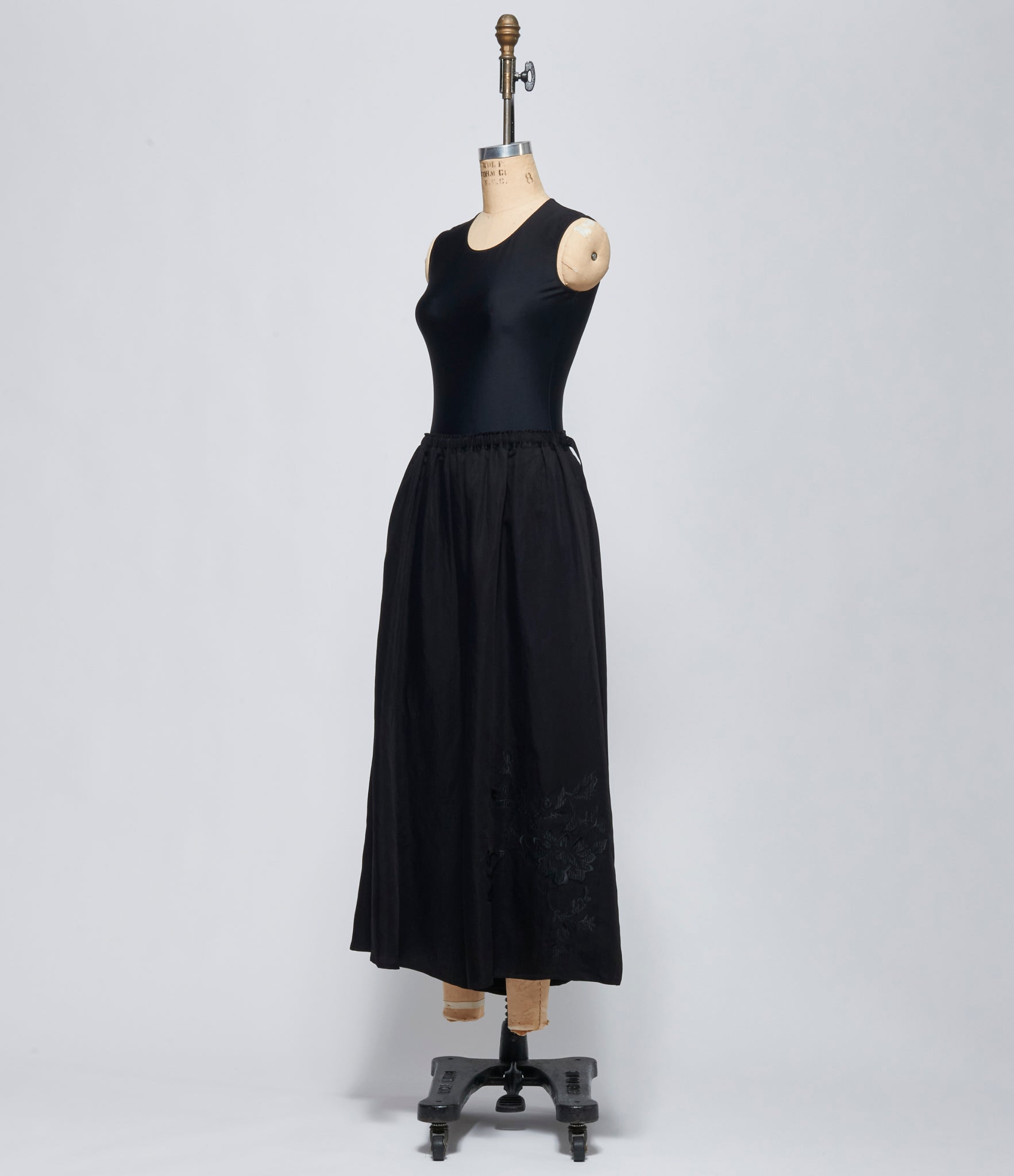 FW26 Yohji Yamamoto Womens Gathered Skirt Pants Black