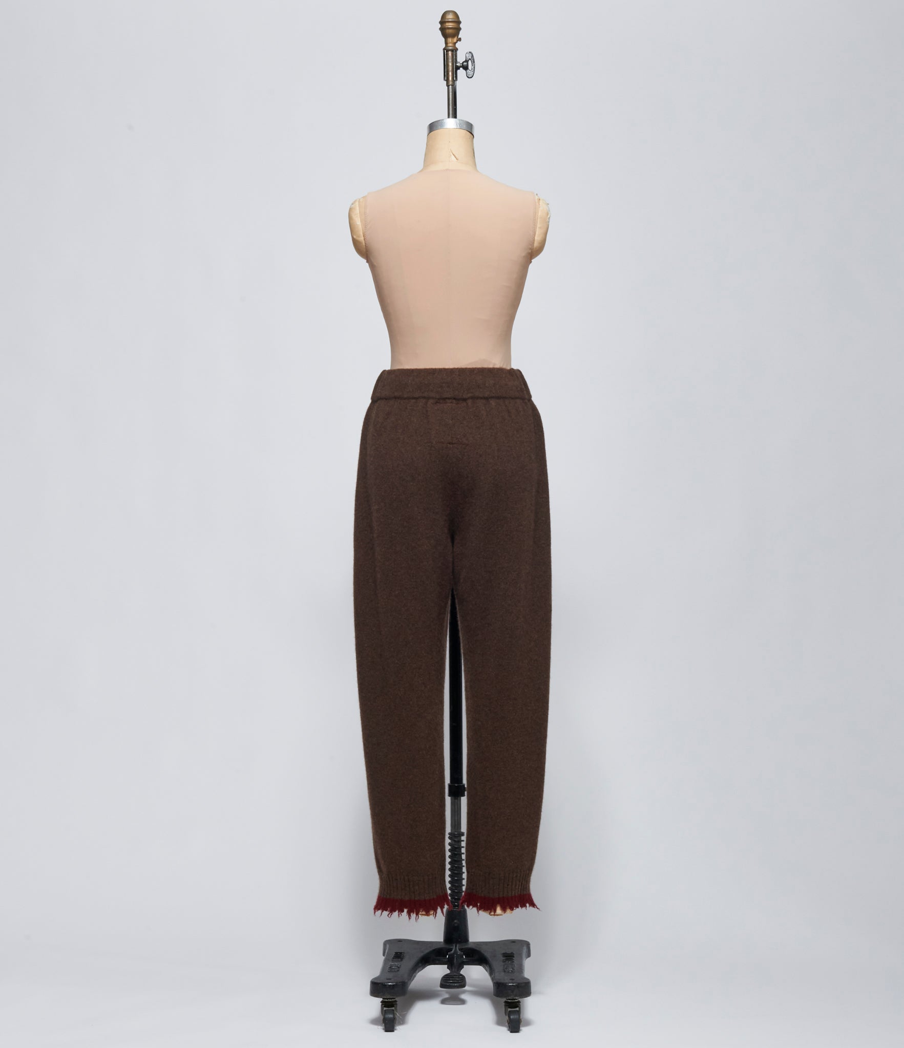 FW26 Uma Wang Womens Brown Red Long Wool Pants