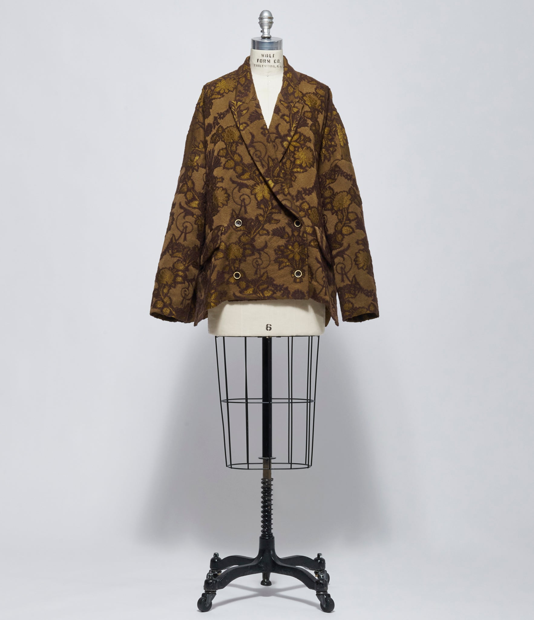 FW26 Uma Wang Womens Crossword Jacket Mustard/Brown
