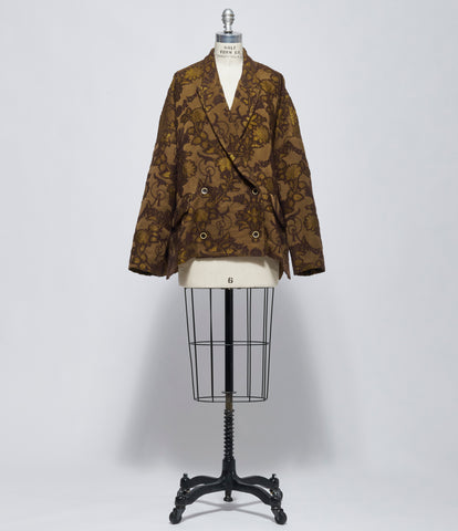 FW26 Uma Wang Womens Crossword Jacket Mustard/Brown