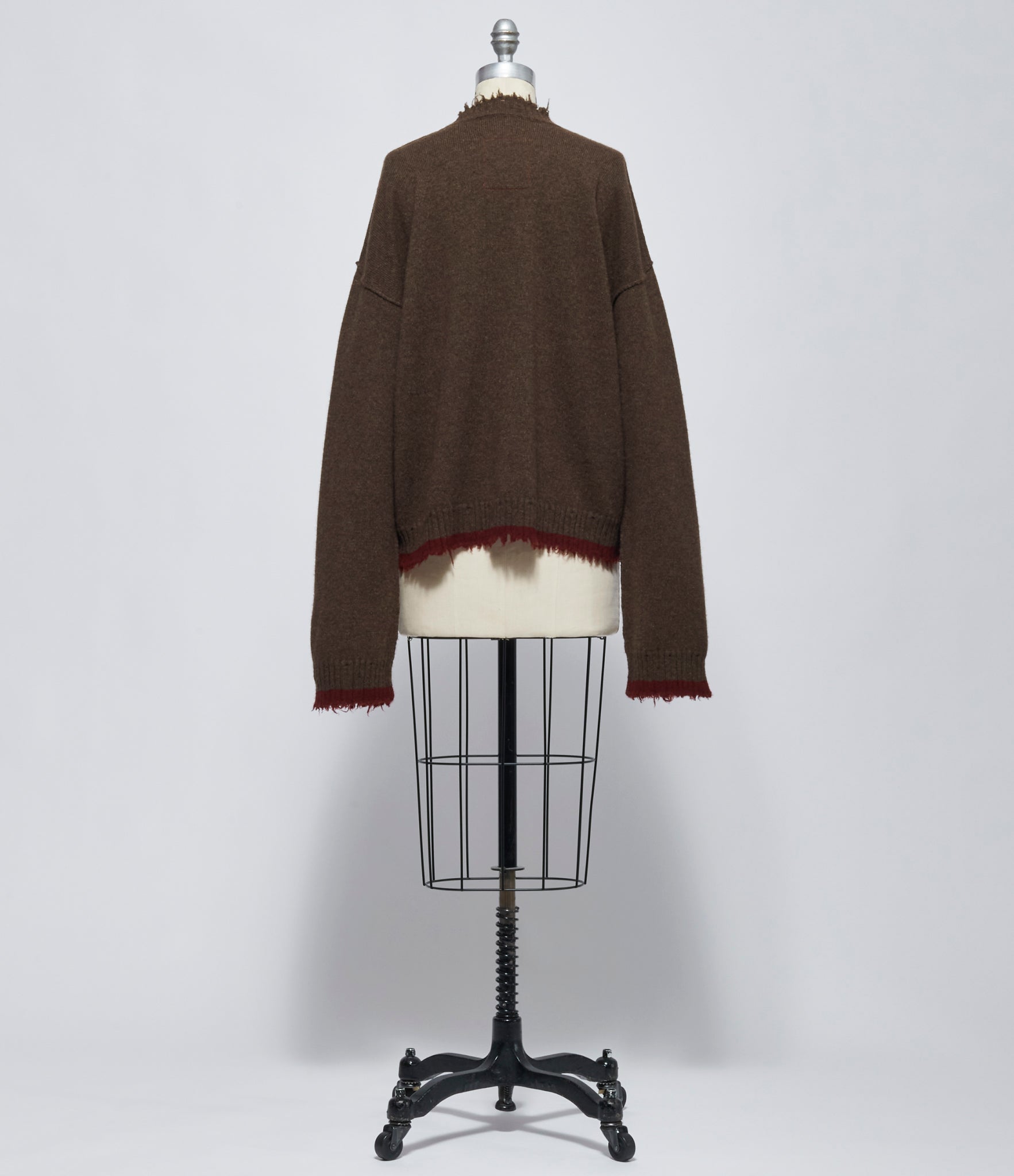 FW26 Uma Wang Womens Long Sleeve Sweater Brown/Red