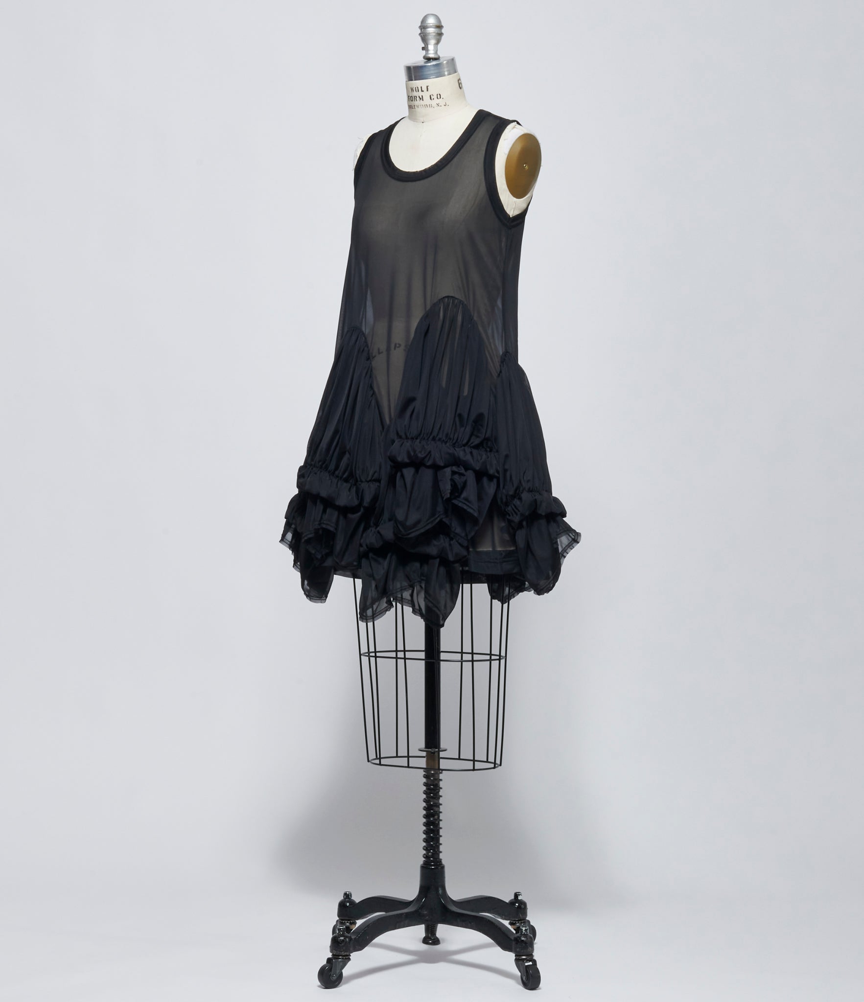 FW26 Comme des Garçons Womens Sheer Ruffle Tank Top