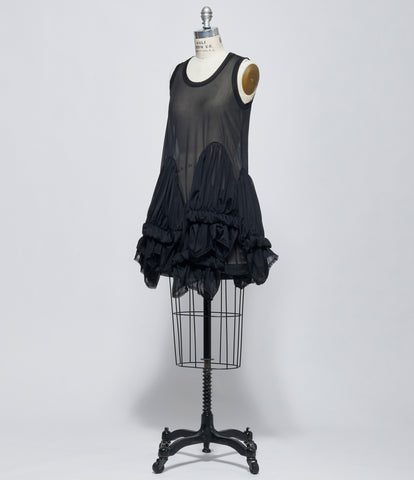 FW26 Comme des Garçons Womens Sheer Ruffle Tank Top