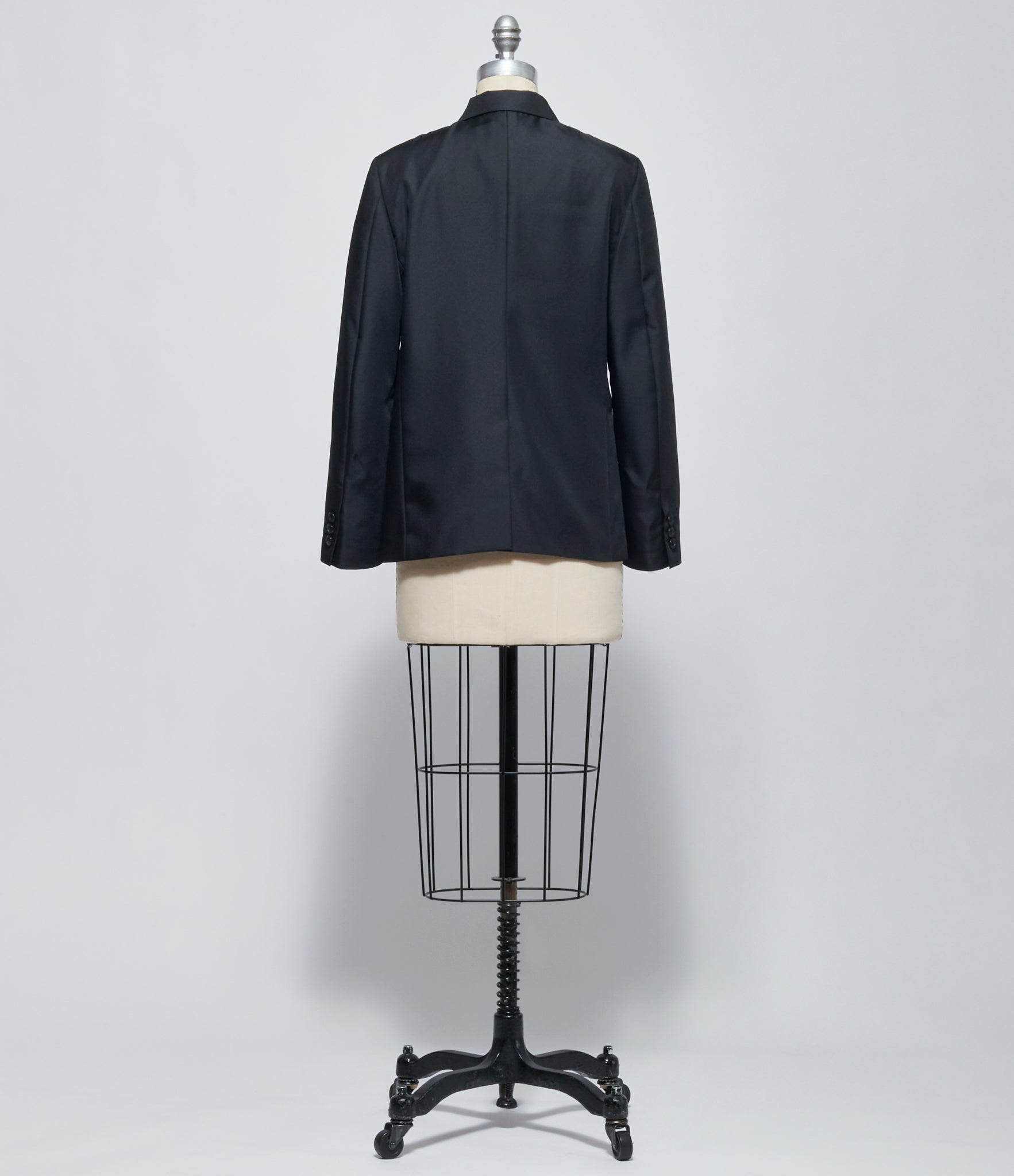 FW26 Comme des Garçons Womens Black Ruffle-Appliqué Tailored Jacket