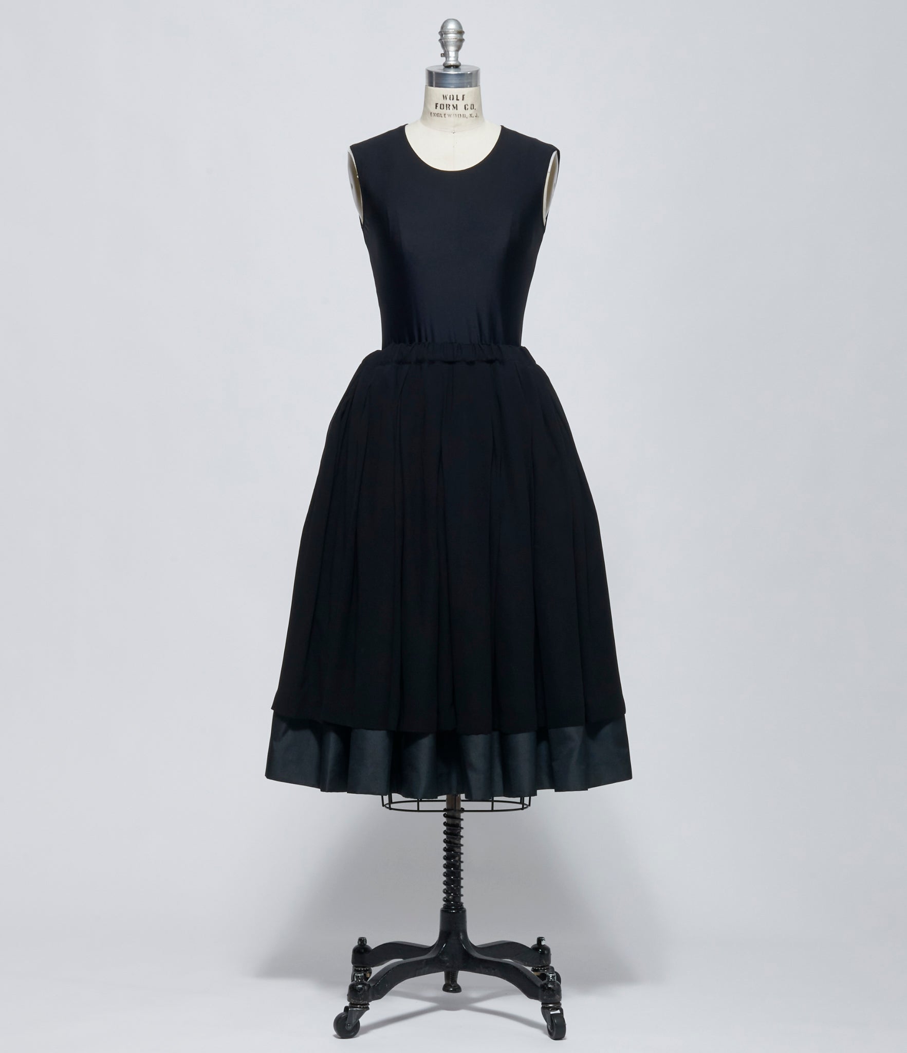 FW26 Comme des Garçons Womens Black Pleated Layered Midi Skirt