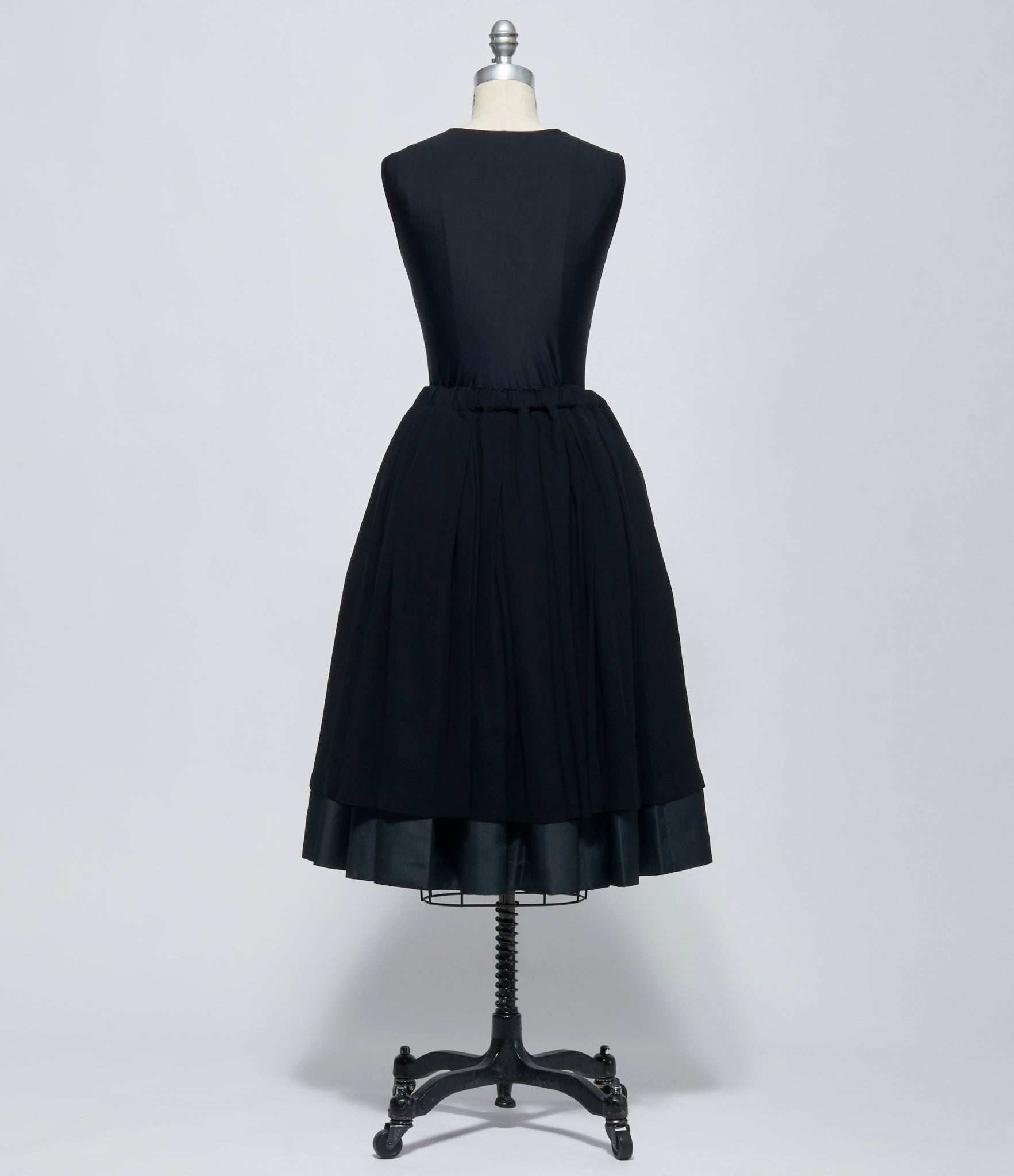 FW26 Comme des Garçons Womens Black Pleated Layered Midi Skirt