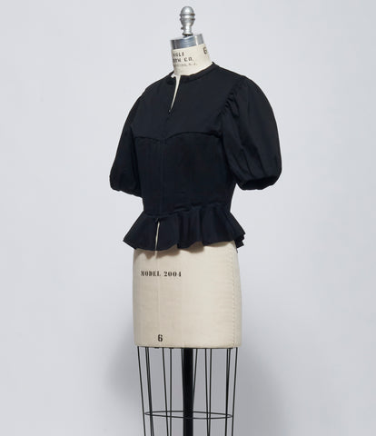 FW26 Comme des Garçons Noir Kei Ninomiya Womens Black Peplum Top