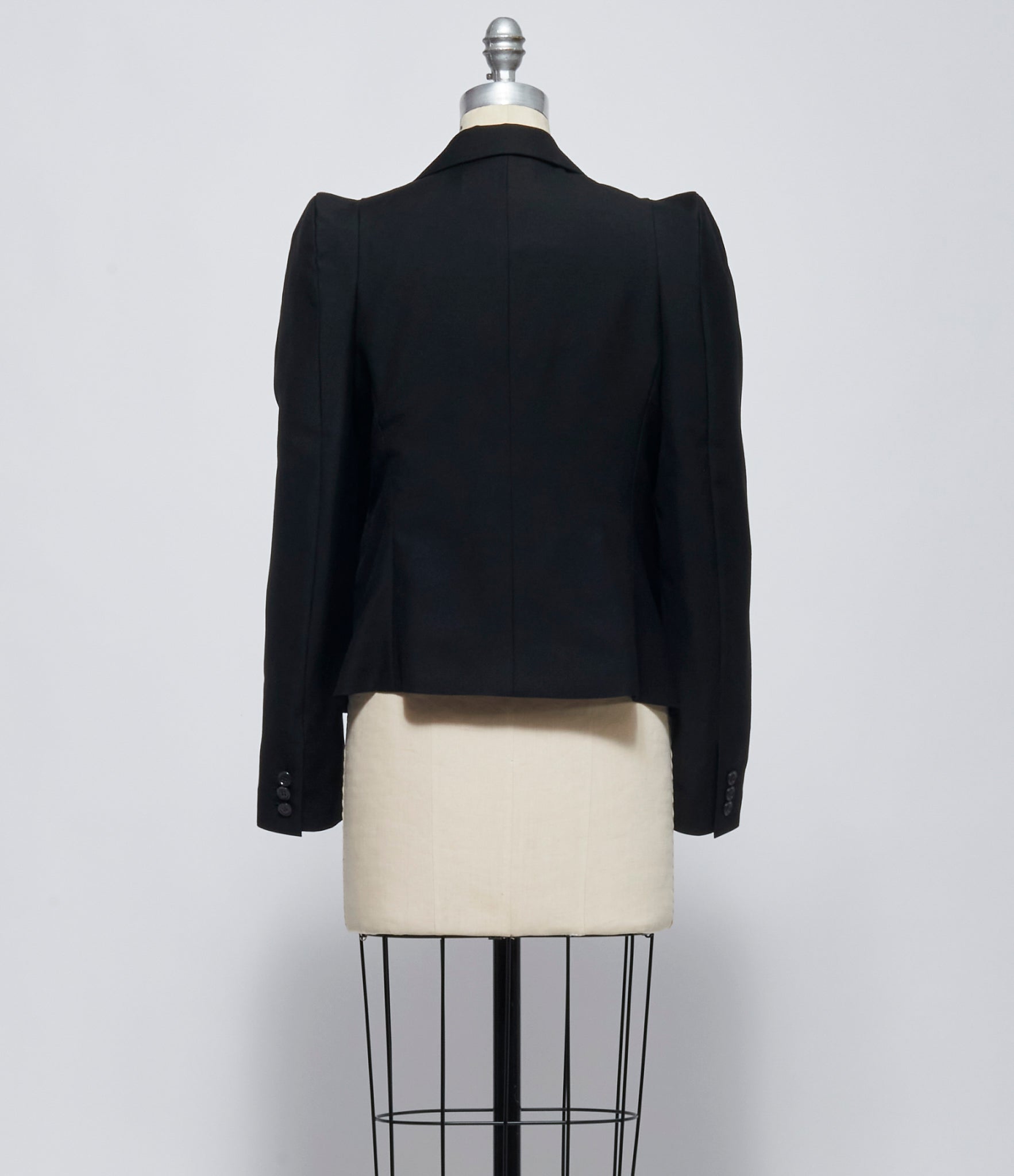 FW26 Comme des Garçons Noir Kei Ninomiya Womens Black Bow-Front Wool Mohair Blazer