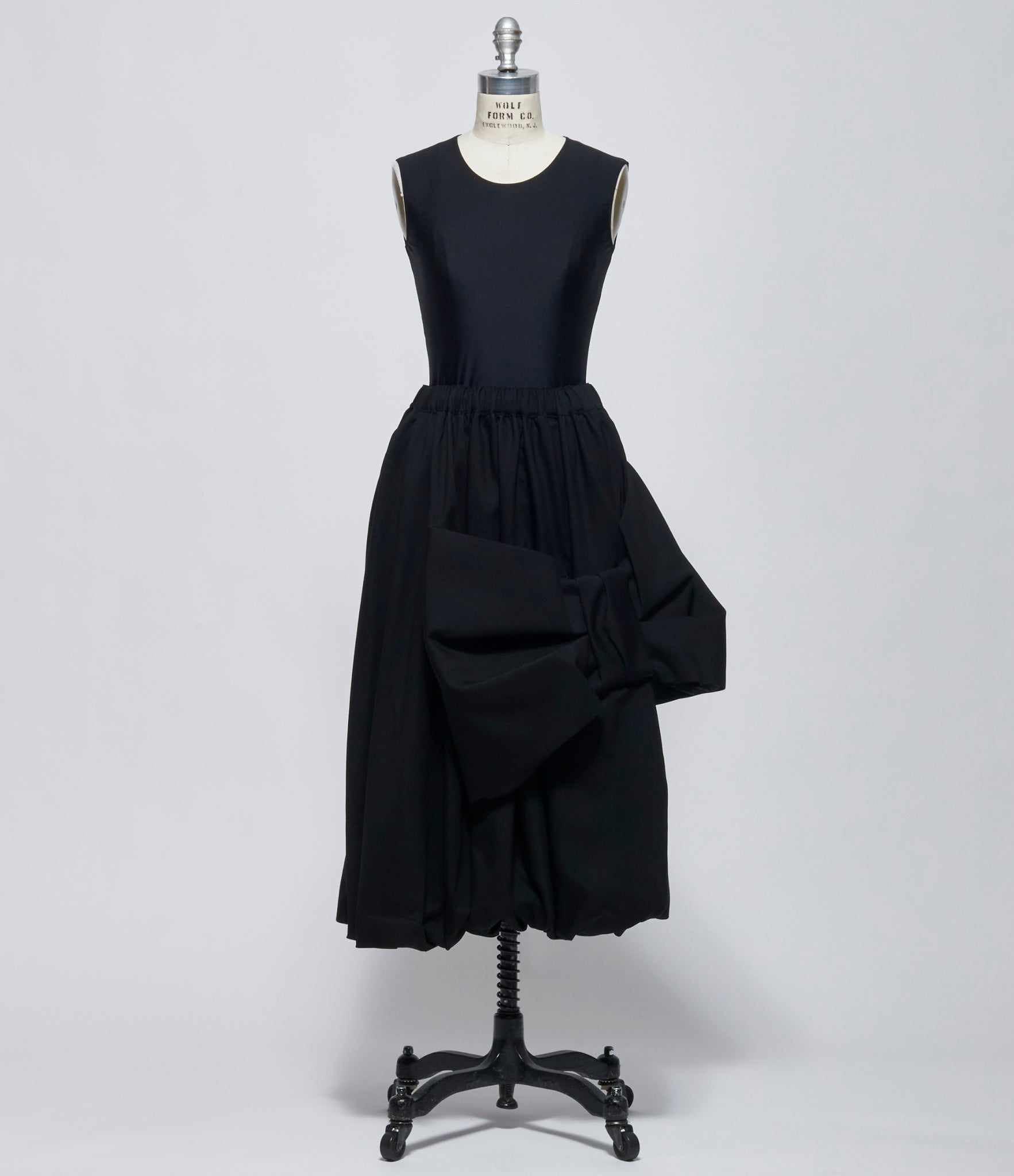 FW26 Comme des Garçons Noir Kei Ninomiya Womens Black Bow-Detail Bubble Skirt
