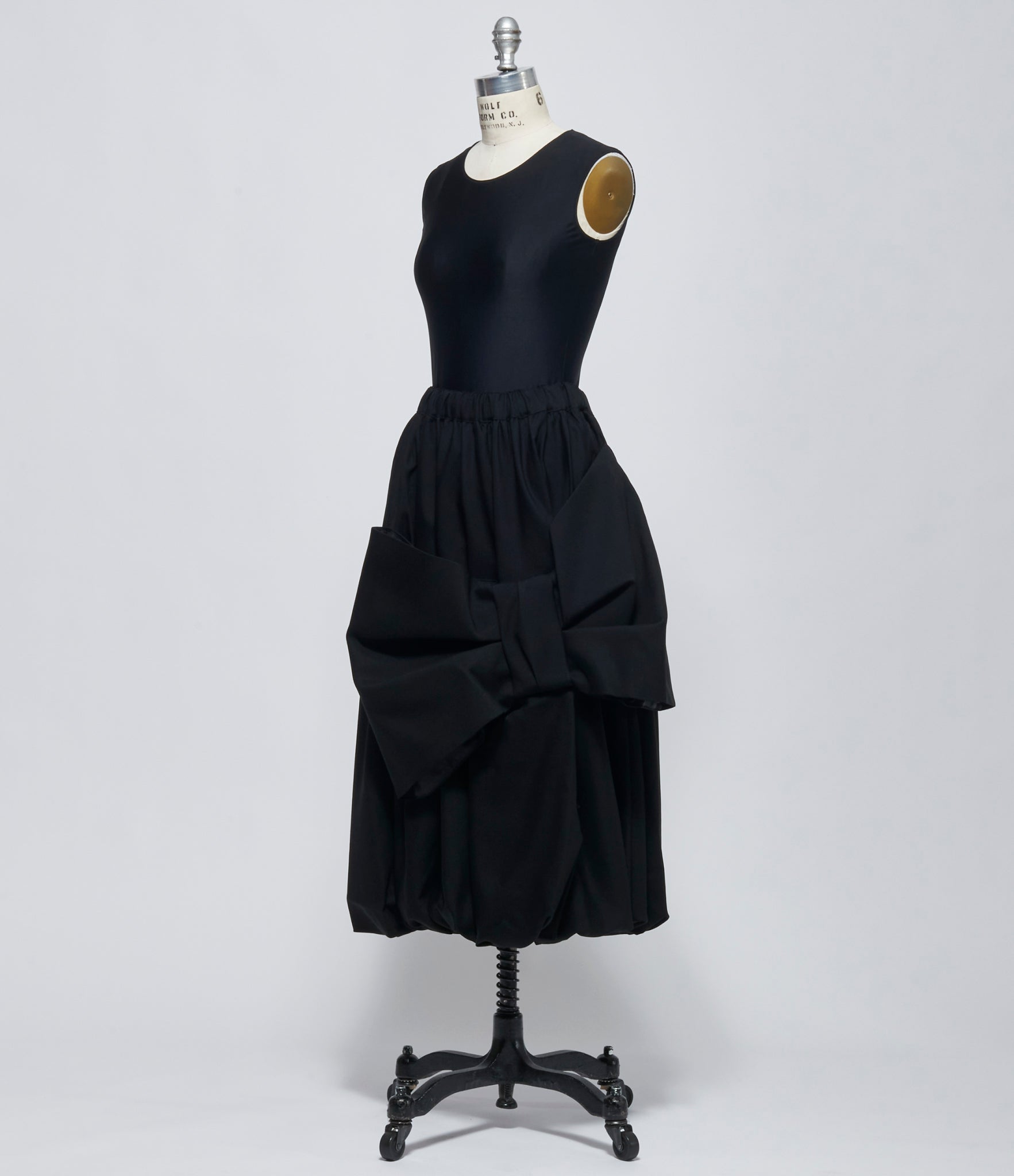 FW26 Comme des Garçons Noir Kei Ninomiya Womens Black Bow-Detail Bubble Skirt