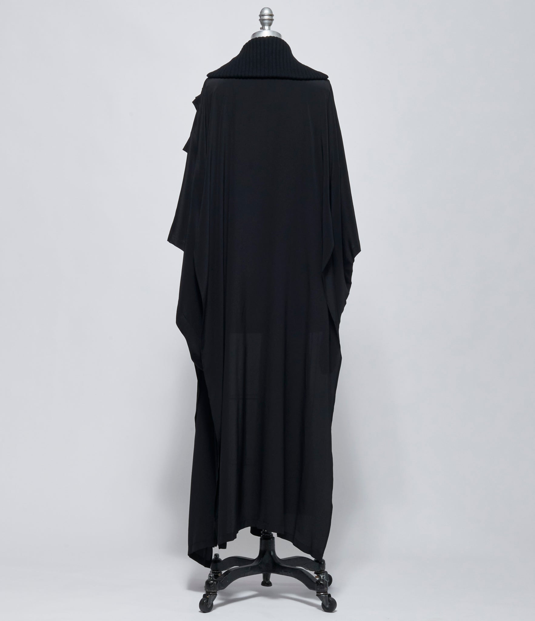 FW26 Yohji Yamamoto Womens Knit Combi Kimono Coat Black