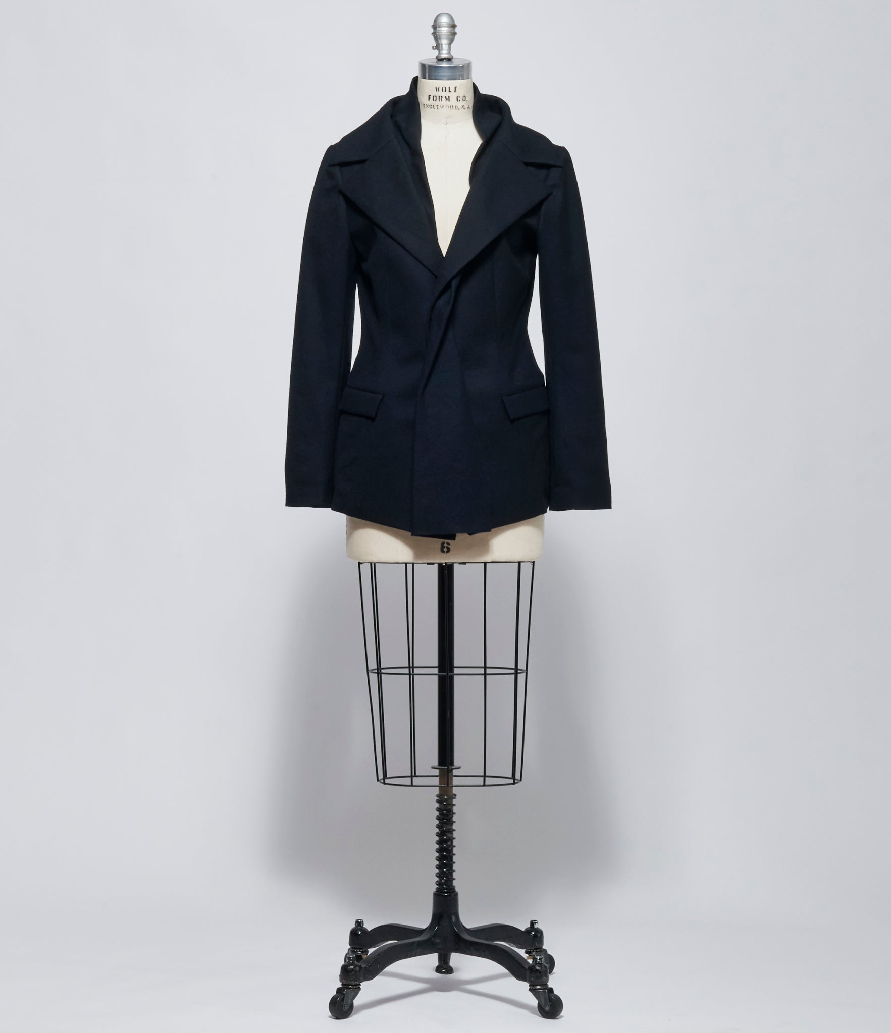 FW26 Yohji Yamamoto Womens Stole Detail Single Jacket Black
